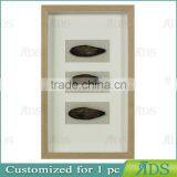 Shadow Box Frame With A Light Gray Wash And Encasing Colorful Natural Agate Under Glass thumbnail-4
