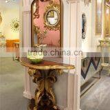 Home Decor Ideas Brown And Gold Console Table thumbnail-4