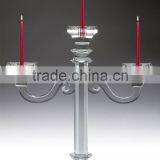 3 Arm Crystal Candelabra With Crystals, Crystal Centerpieces for Weddings thumbnail-1