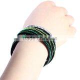 PU Leather Bracelet, Hot Sale Gift Leather With Crystal Gem Decoration thumbnail-5
