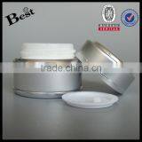 10/15/30/50g Silver Aluminum Cream Jar Face Cream Aluminum Cream Jar With White Glass Inner Jar thumbnail-4