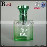 Cosmetic New Products Gradual Green Square 20ml Glass Perfume Bottle Aluminum Spray and Cap China Suppliers