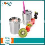 Wholesale Set of 2 8.5oz Stainless Steel Sippy Cup With Lid and Straw thumbnail-2