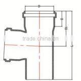 HIGH QUANLITY TEE WITH SOCKET OF PVC GB STANDARD EXPANDING FITTINGS FOR DRAINAGE WITH GASKET thumbnail-2
