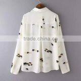 OEM Ladies Long Sleeve Pattern Printed Shirt thumbnail-4