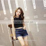Wholesale Summer Europe Style Women Fashion Jeans Short Pants High Waist Denim Shorts thumbnail-5
