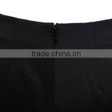 Polyester Chiffon and Black Satin Combination Slim 2015 High Quality Ladies Short Skirt thumbnail-3