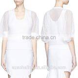 Korea Style Fashion Design Lady Custom Bell Sleeve Mesh Knit Sweater thumbnail-6