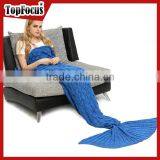 Factory Supplier Knitted Wool Handmade Mermaid Blanket thumbnail-4