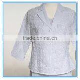 Women Embroidery White Skirt Church Suit thumbnail-2