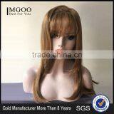 Natural Blonde Kinky Straight Wig Yaki Straight Brazilian Virgin Wigs Synthetic Hair Sexy Women Wig thumbnail-1