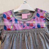 Wholesale Kids Girls Summer 2 Pcs Set Grey Cap Sleeve Top 100% Cotton Knitted Clothing Set TP-7722 thumbnail-3