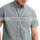 High Quality Wholesale Casual Short Sleeve Chambray Mens Dri Fit Shirts thumbnail-6