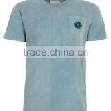 China High-end Short Sleeve Enzyme Wash Blue t Shirts thumbnail-5