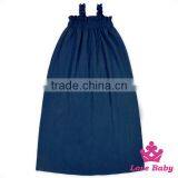 Kids Plain Purple Ruffle Halter Sleeveless Design Baby Girl Soft Evening Smoking Maxi Dress Model Long Skirt thumbnail-2