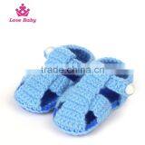 Handmade Blue Baby Sandals Crochet Baby Shoes LBS20151223-62 thumbnail-1