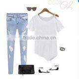 New Solid Camisetas Summer Cotton T-shirts Fashion Tops 2016 Punk Rock Tee Shirt Femme Off the Shoulder Strap T Shirt Women thumbnail-4