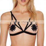Lace & Polyester Transparent Sexy Bra Top,black and White Sexy Nipple Bra thumbnail-4