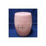 Blue Porcelain Garden Stool WRYCN75 thumbnail-1