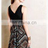 China Most Popular Sleeveless Cross Front Wrap Flared Women Jersey Dress thumbnail-3