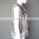 Real Rabbit Fur Knitted Weaven Pattern Fur Vest/gilet thumbnail-2