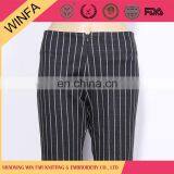 Fashion Women Casual Black White Vertical Stripes Pants thumbnail-3