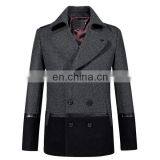 OEM Service Fashion Design Double Breasted Two Tone Wool Jacket For Men