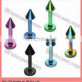 Titanium Plated Spike Lip Labret Ring Body Piercing Jewelry