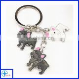Zinc alloy key chain manufacturer, bulldog key chain souvenirs