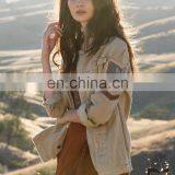 OEM Retro Army Style Cotton Shirt Jacket for Women thumbnail-1