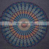 Blue Color 100% Cotton Peacock Mandala Queen Size Wall Hanging Indian Tapestry thumbnail-2