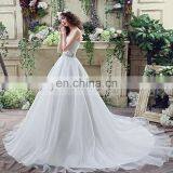 Glamorous Sweetheart Sleeveless Beaded Belt Lace-Up Court Train Organza Wedding Dresses SQS040 thumbnail-2