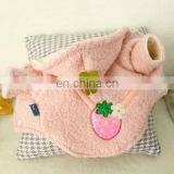 Cute Pet Dog Cat Pink Strawberry Apparel Fleece Clothes Hoodie thumbnail-5