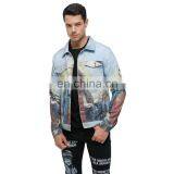 DiZNEW Oem digital printing cotton twill denim jacket jeans men