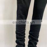 Custom Logo Wholesale Women Winter Ruched Stacked Joggers Sweatpants thumbnail-4