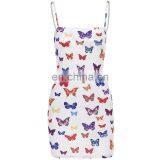 2020 New Arrivals Women Fashion Printed Butterfly Casual Dresses Ladies Bodycon Sling Mini Dresses Women Summer Dresses thumbnail-6