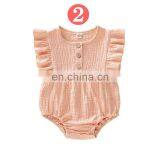 Infant Linen Cotton Newborn Baby Girl Romper Bodysuit Ruffle Bowknot One-Piece Jumpsuit Outfit Clothes Summer thumbnail-5
