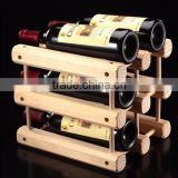Custom varnished solid wooden wine rack wine bottle holder