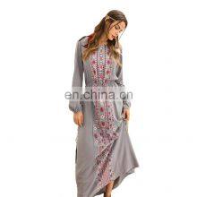 2021 Hot Style Bohemian Clothes New Long-sleeved Long Skirt Women's Loose Autumn Fashion Elegant Casual Long Skirt thumbnail-1