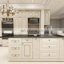 White Classic Style Solid Wood Wooden Kitchen Cabinet With Marble Countertop thumbnail-5