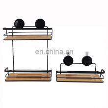 Latest Design Bathroom Storage Rack Iron Bamboo Storage Rack Shelves 2 Layers Wire Storage Rack thumbnail-3