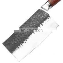 8 Inch Chinese Style Forged Hammered Stainless Steel Kitchen Meat Cleaver Chopping Knife With Wood Handle Slicing Knife thumbnail-2