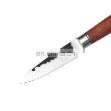 Professional Custom 7.2 Inch Kitchen Meat Cutting Knives Double Steel Head Wood Handle Stainless Steel Peeling Knife thumbnail-2