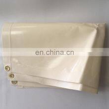 Waterproof Custom Logo Fireproof Heavy Duty White Solid PVC Vinyl Tarp Tarpaulin With Eyelet Grommet thumbnail-5