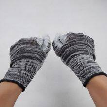Striped Wave Black and White Polyester 13 Gauge Knitted pu Palm Coated Anti-static Safety Work Gloves thumbnail-5