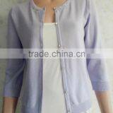 Fashion Colorful Knitting Sweater Top Crew Neck Cardigan for Lady's Wear thumbnail-6