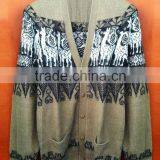 ALPACA WOOL CARDIGAN WITH LLAMA DESIGNS