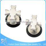 Cross Shape Earring Stud Surgical Steel Piercing Earring for Ladies thumbnail-1