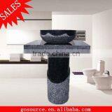 Bathroom Black Granite Pedestal Sink thumbnail-1