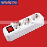 Europe Extension Socket 3 Gang With On/off Switch/with Grounding